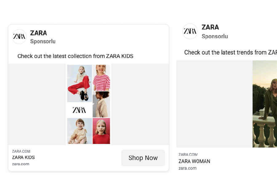 Facebook реклами на Zara 11 Facebook реклами на Zara