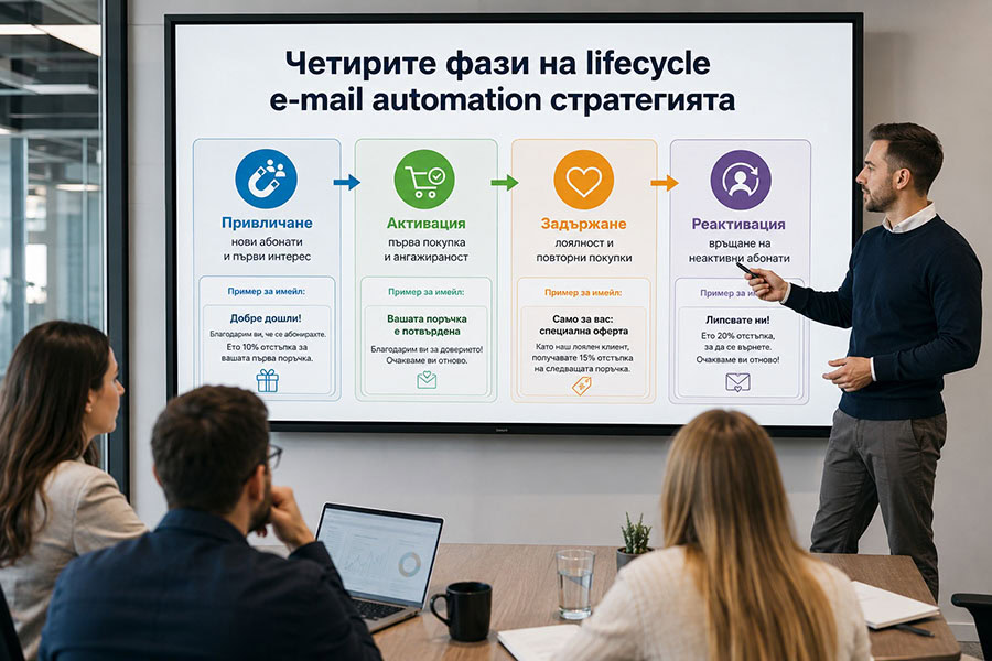 5 Четирите фази на lifecycle email automation стратегията