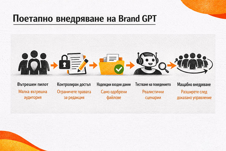 Поетапно внедряване на Brand GPT 12 Поетапно внедряване на Brand GPT